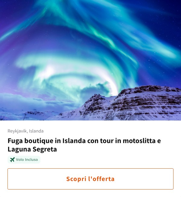 Fuga boutique in Islanda con tour in motoslitta e Laguna Segreta