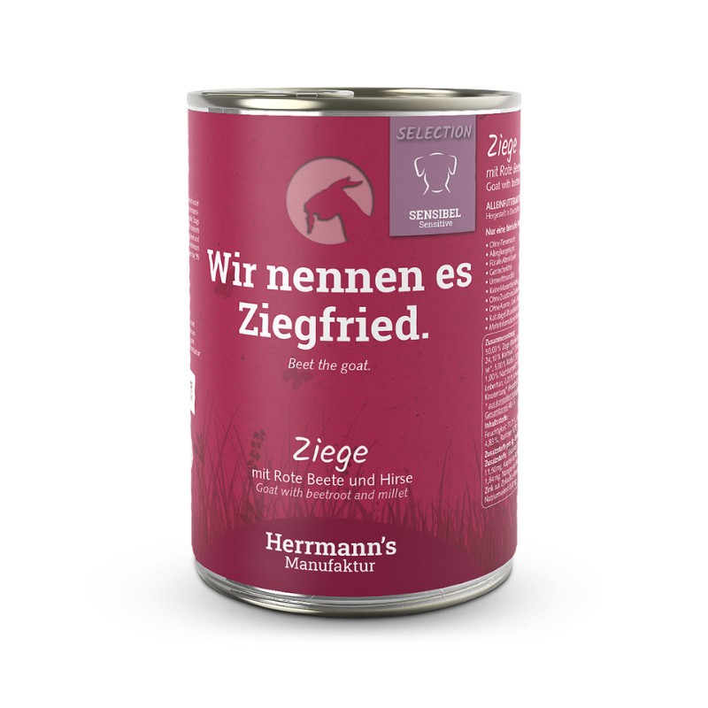 Herrmann's Selection Capra con Barbabietola e Miglio per Cani - 400 g, Singola