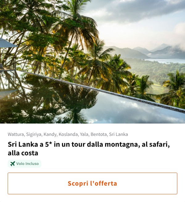 Sri Lanka a 5* in un tour dalla montagna, al safari, alla costa