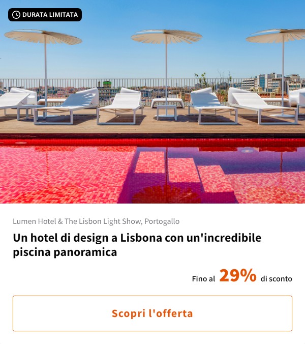 Un hotel di design a Lisbona con un'incredibile piscina panoramica
