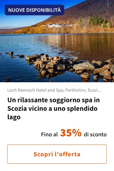 Un rilassante soggiorno spa in Scozia vicino a uno splendido lago