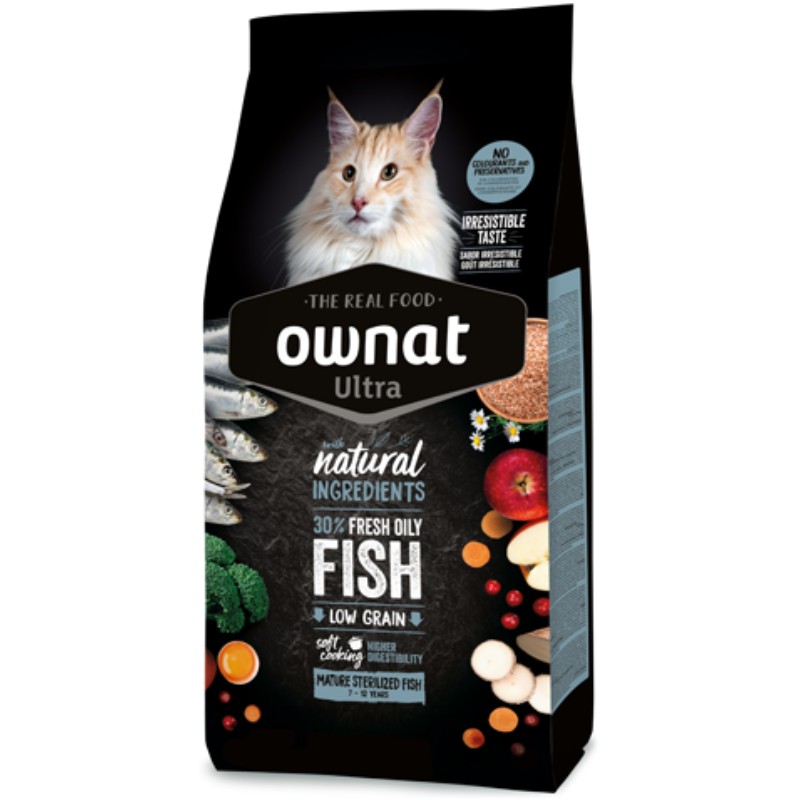 Ownat Cat Ultra Mature Sterilized al Pesce per Gatti - 1.5 Kg