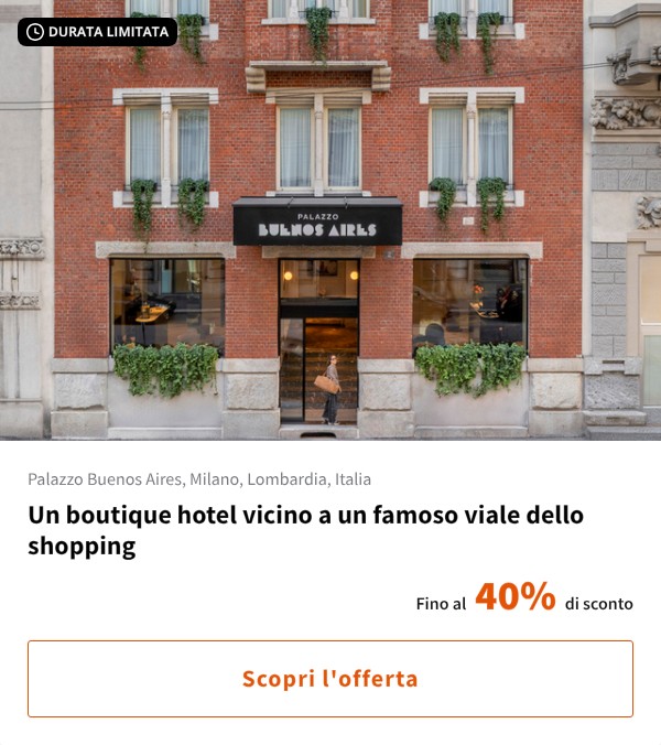 Un boutique hotel vicino a un famoso viale dello shopping