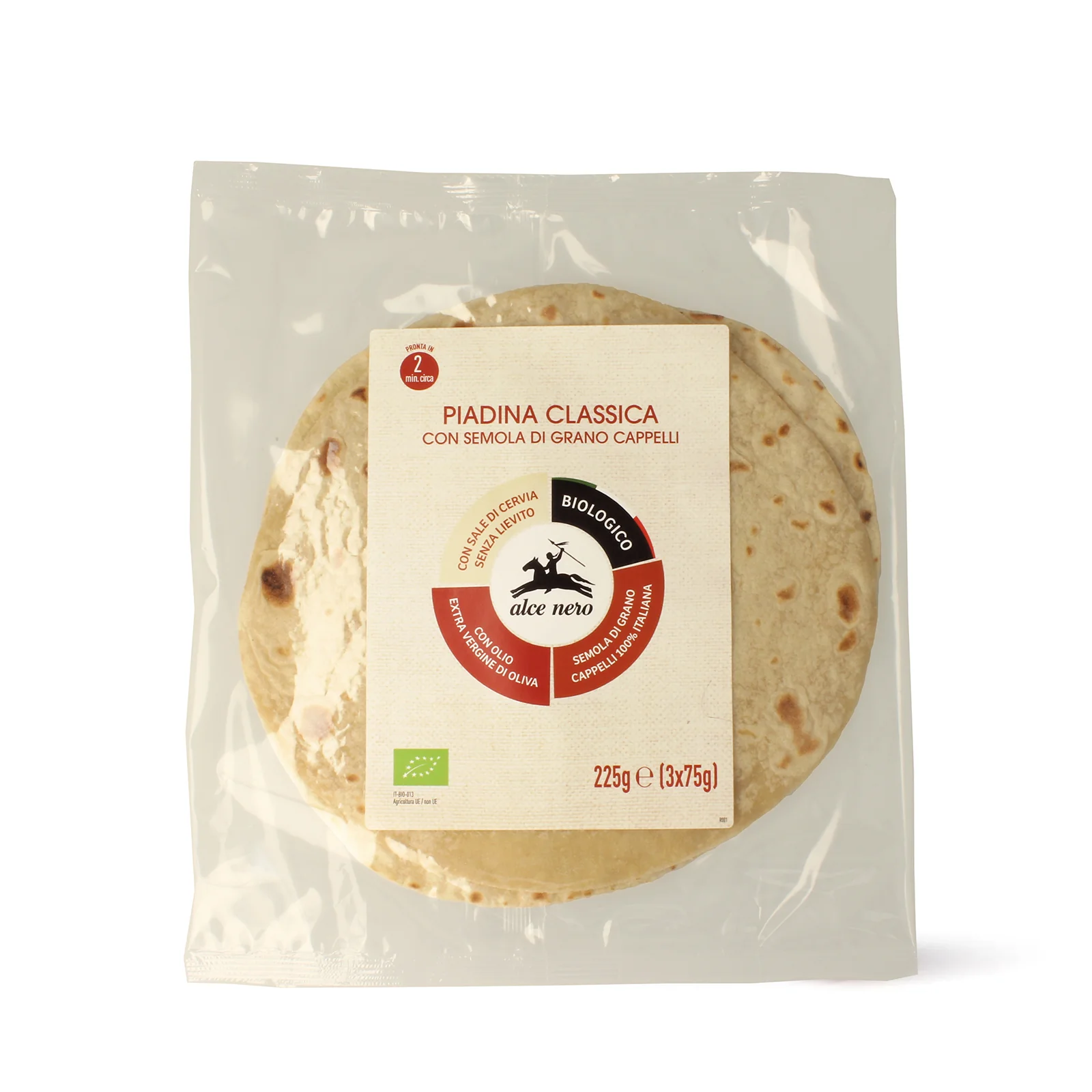 Image of Piadina classica biologica con semola di grano Senatore Cappelli - 3 x 75 g