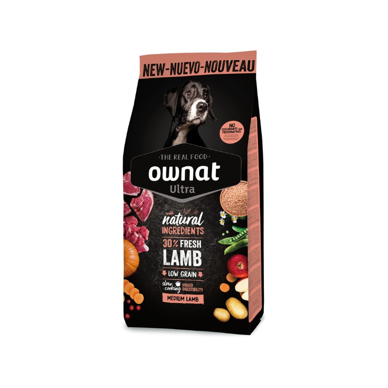 Ownat Dog Ultra Medium Lamb Rice per Cani - 12 Kg