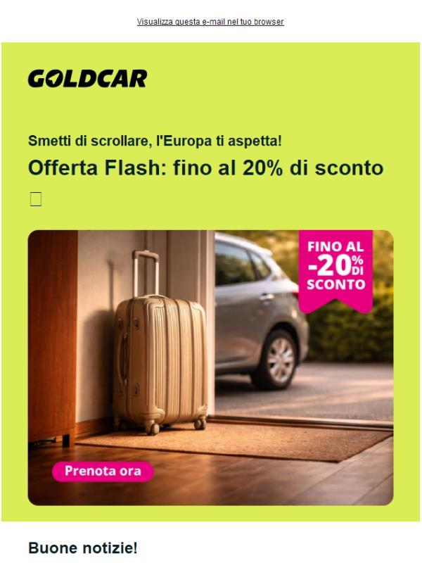 Offerta Flash: fino al 20% di sconto 💥