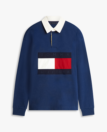 Polo rugby relaxed fit con bandiera