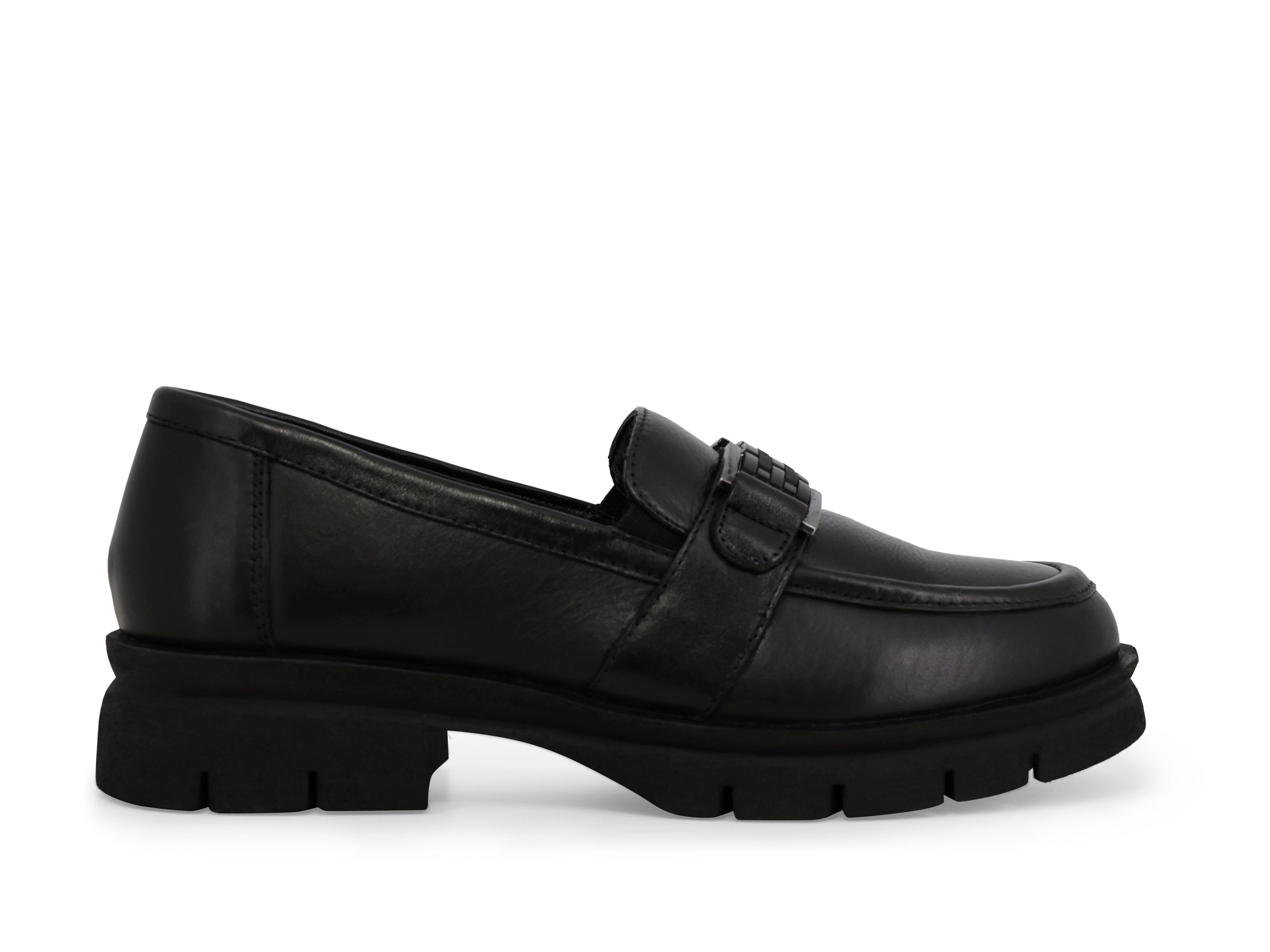 Mocassino donna in pelle nero 034353