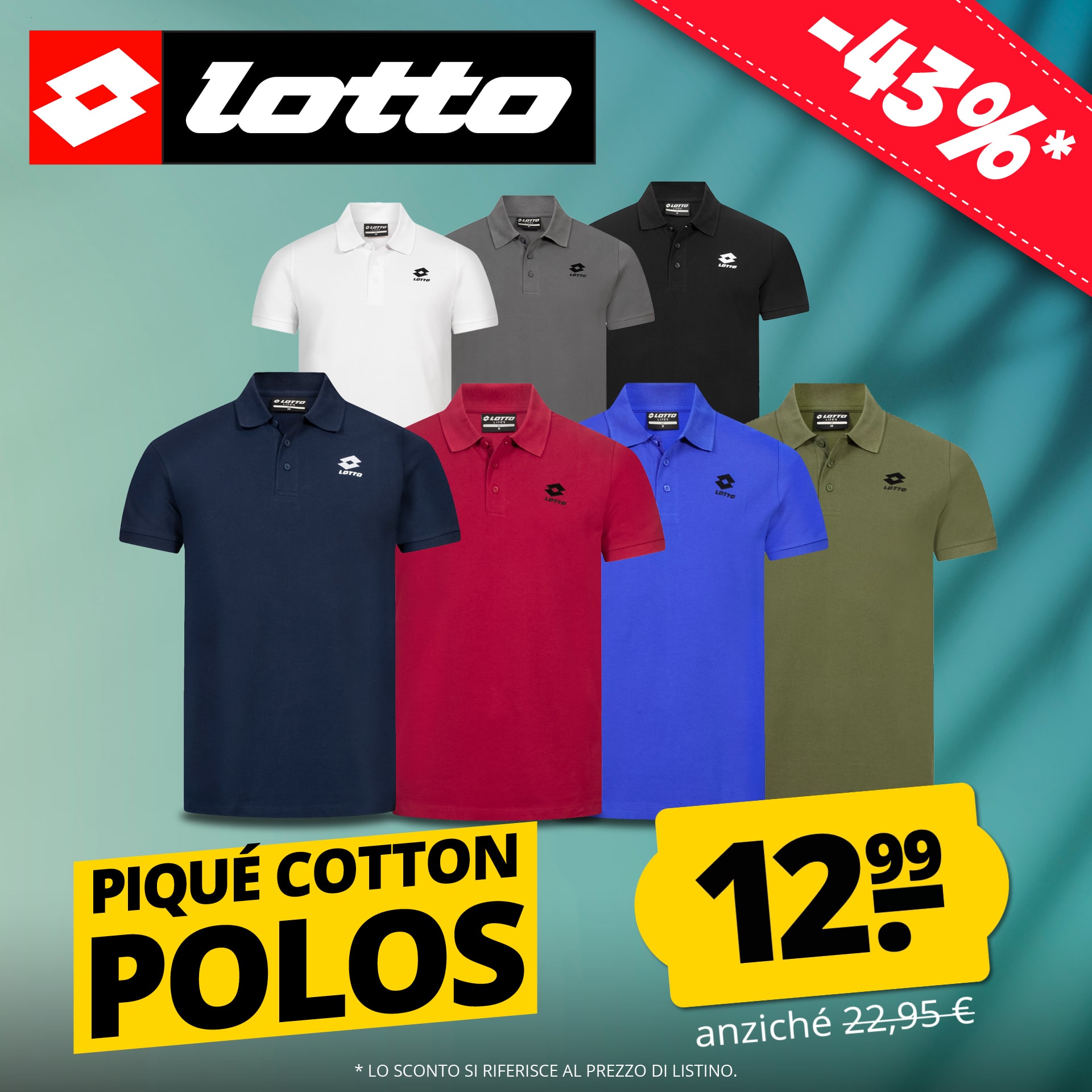 lotto pique cotton uomo polo