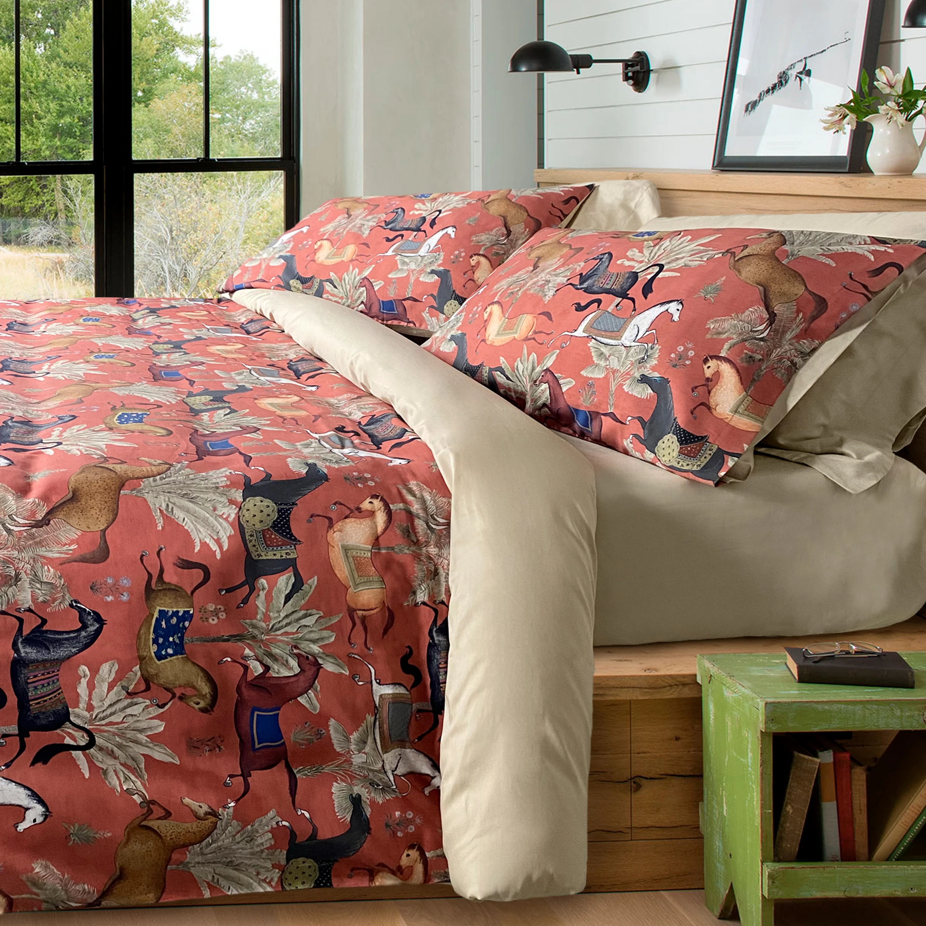 Image of Completo Copripiumino in Raso <br>di Cotone Fantasia - <b>Max