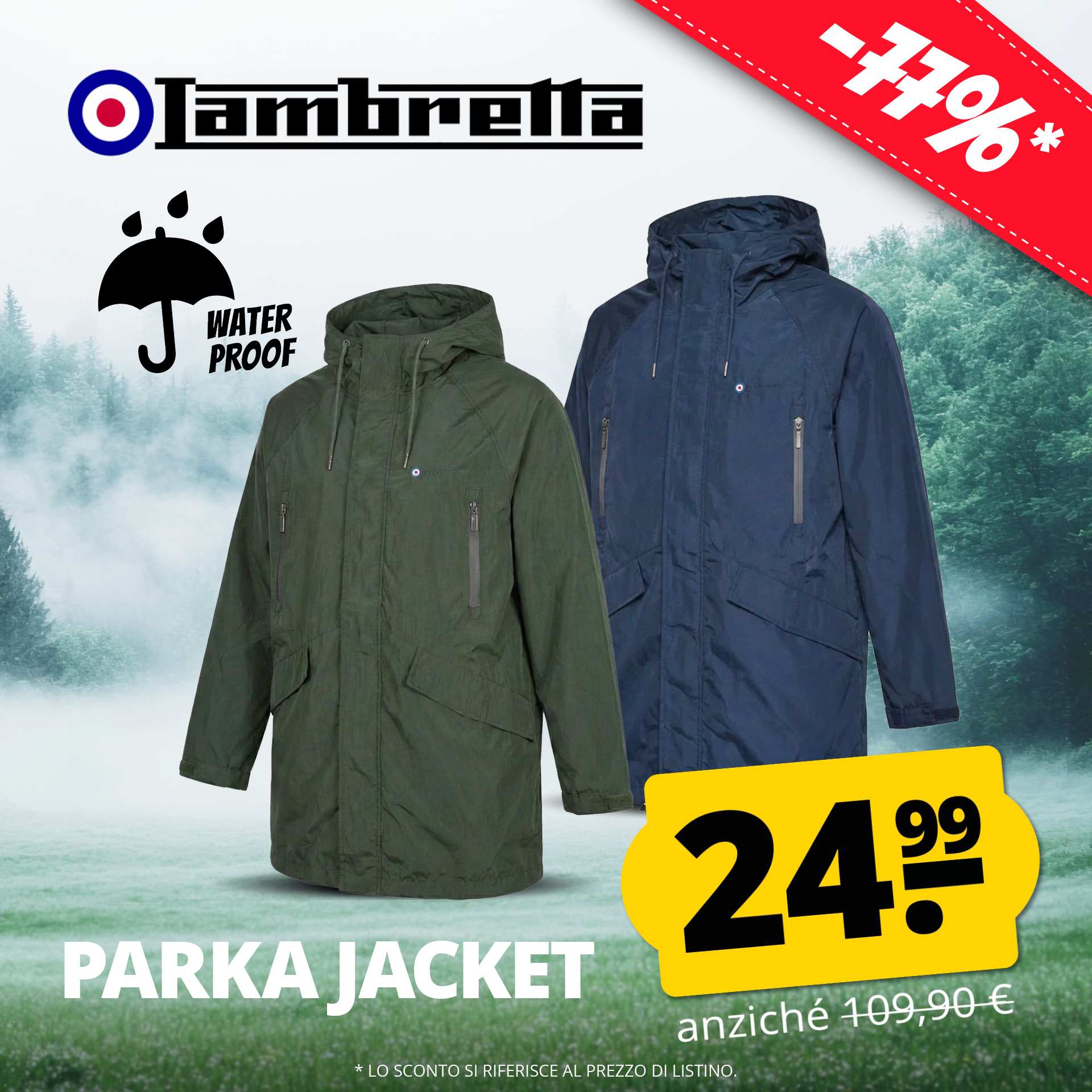 lambretta heaton waterproof uomo parka giacca