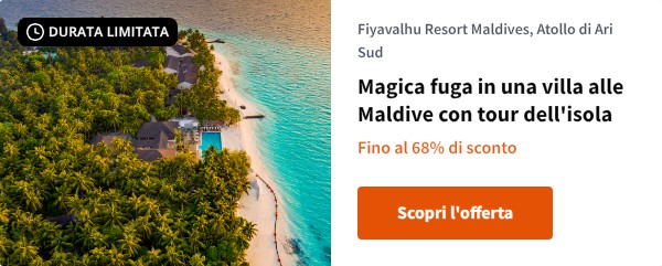 Magica fuga in una villa alle Maldive con tour dell'isola