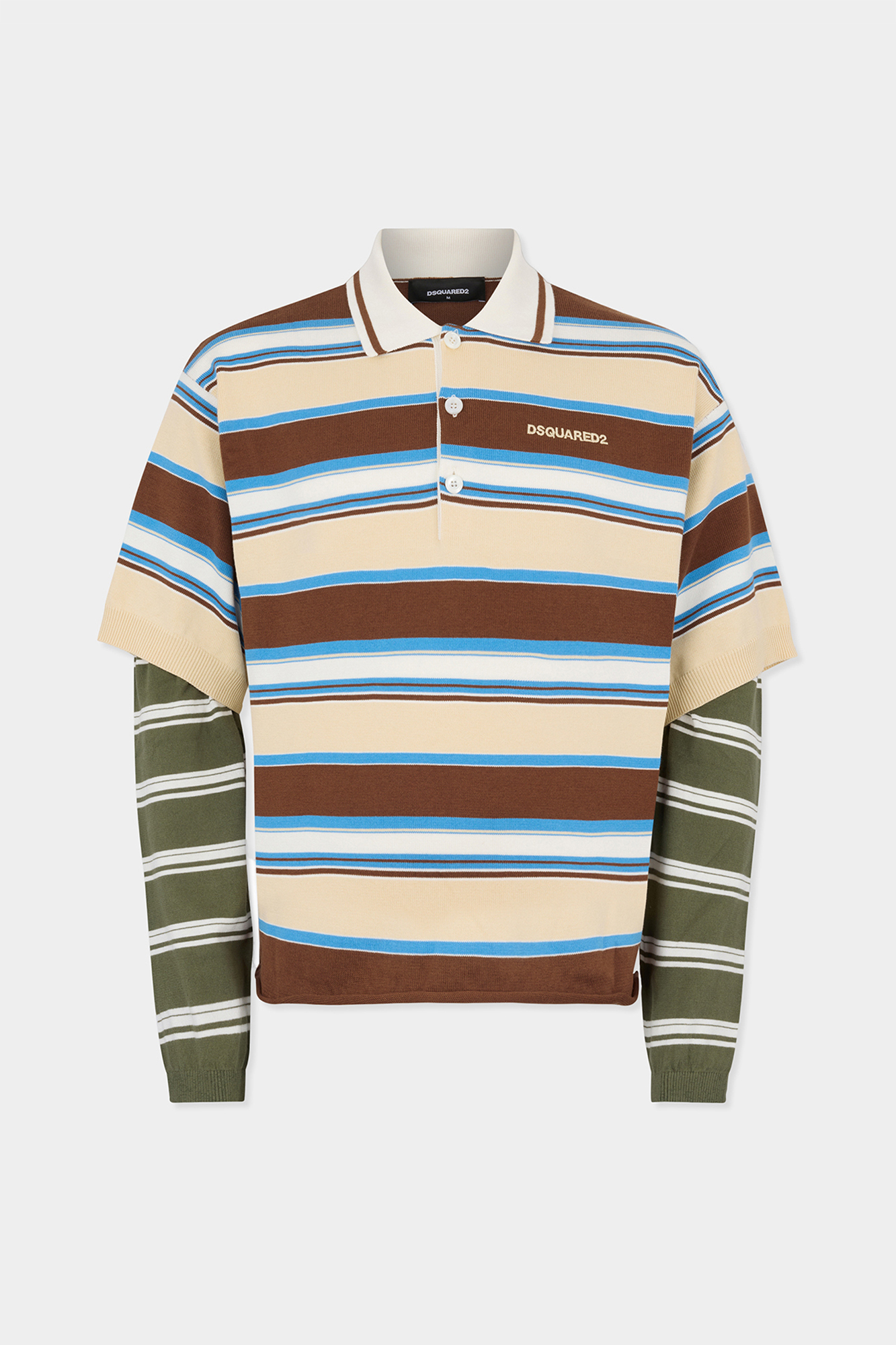 Striped Long Sleeves Knit Polo
