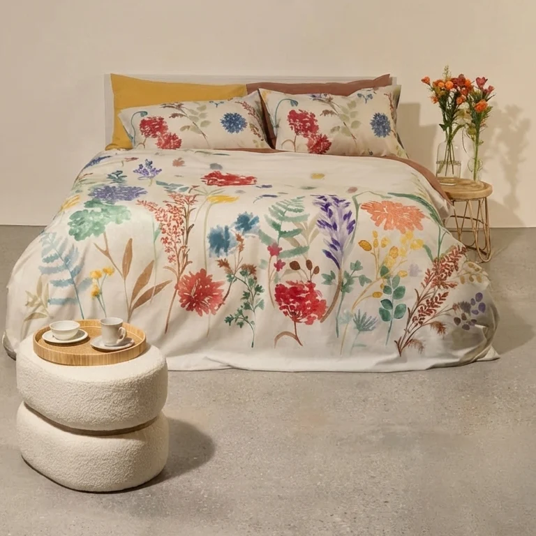 Image of Parure Copripiumino in Percalle <br>di Cotone Fantasia - <b>Pistilli