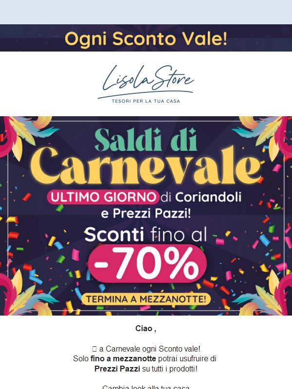🎭 A Carnevale ogni Sconto vale: cambia look alla tua casa!