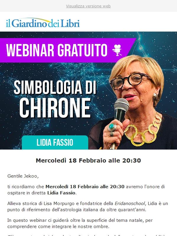 (Domani) Webinar: "Simbologia di Chirone" con Lidia Fassio 🪐