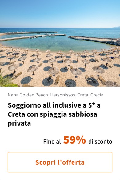 Soggiorno all inclusive a 5* a Creta con spiaggia sabbiosa privata