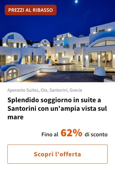 Splendido soggiorno in suite a Santorini con un'ampia vista sul mare