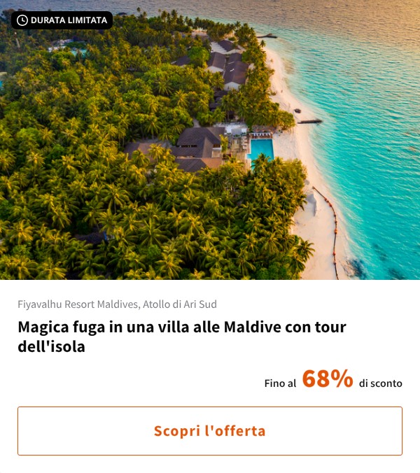 Magica fuga in una villa alle Maldive con tour dell'isola