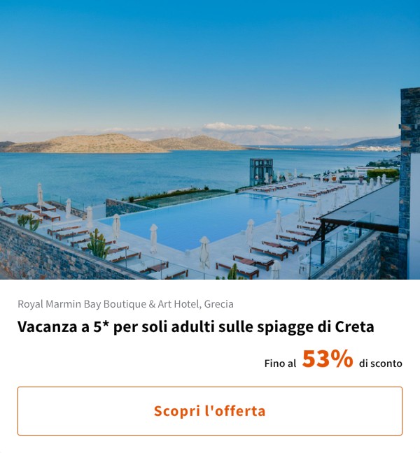 Vacanza a 5* per soli adulti sulle spiagge di Creta