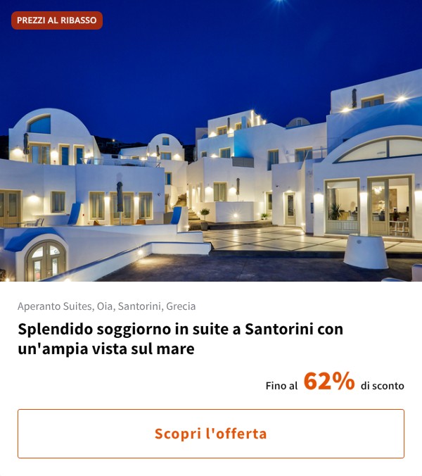 Splendido soggiorno in suite a Santorini con un'ampia vista sul mare