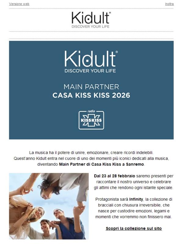 Kidult arriva a Sanremo con Casa Kiss Kiss