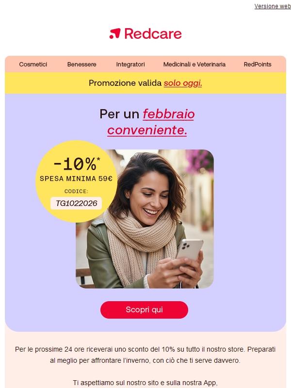 🎁 Per ultime 24 ore: il nostro sconto di febbraio del -10% su tutto!