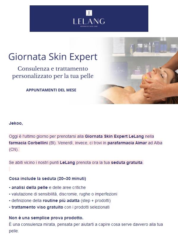 🥰Ultima chiamata per gli eventi Skin Expert di febbraio