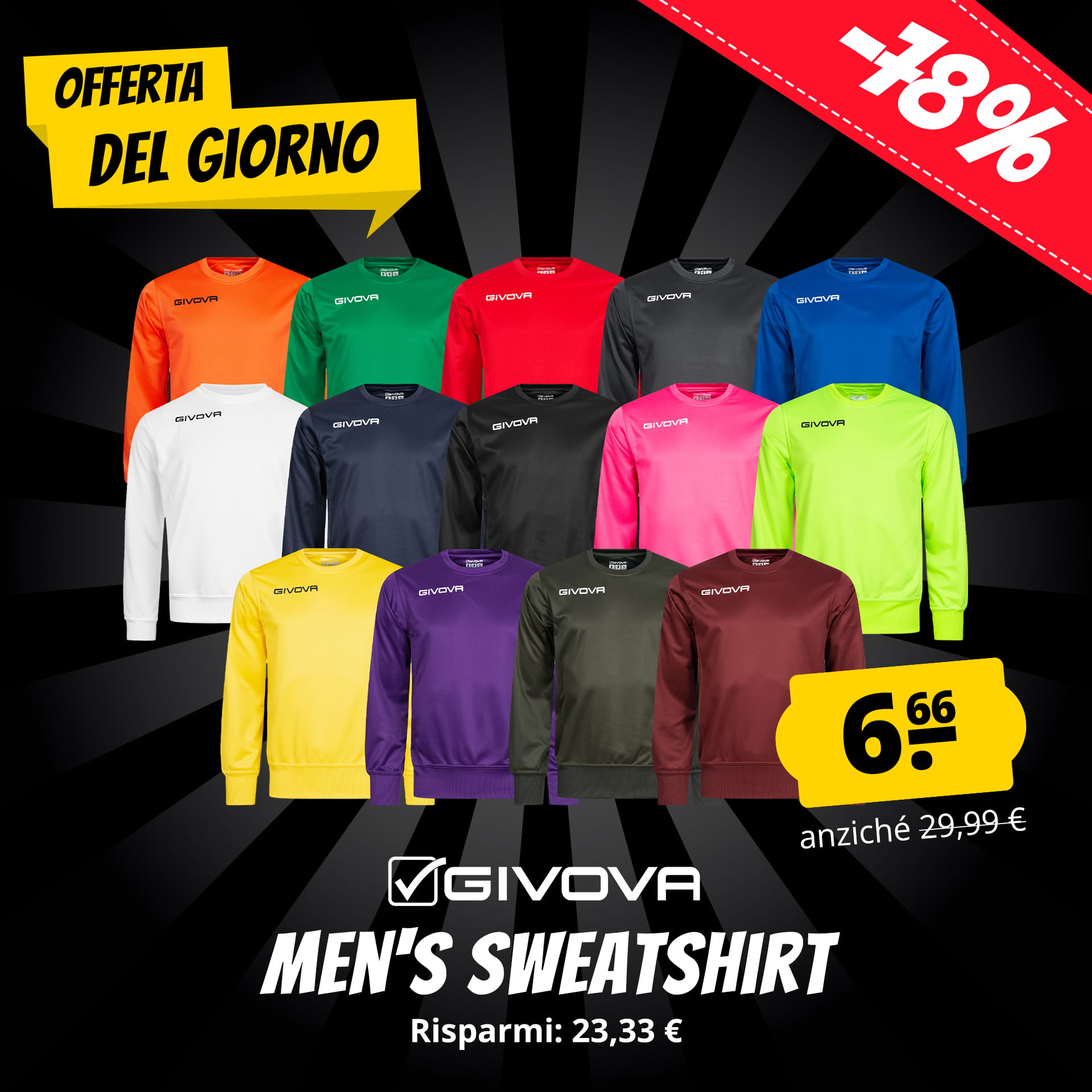 givova one uomo felpa per l allenamento