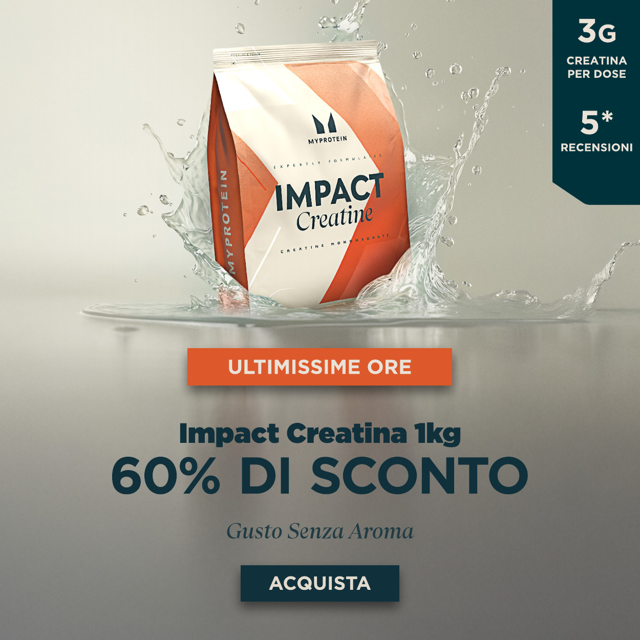 60% di sconto creatina 1kg