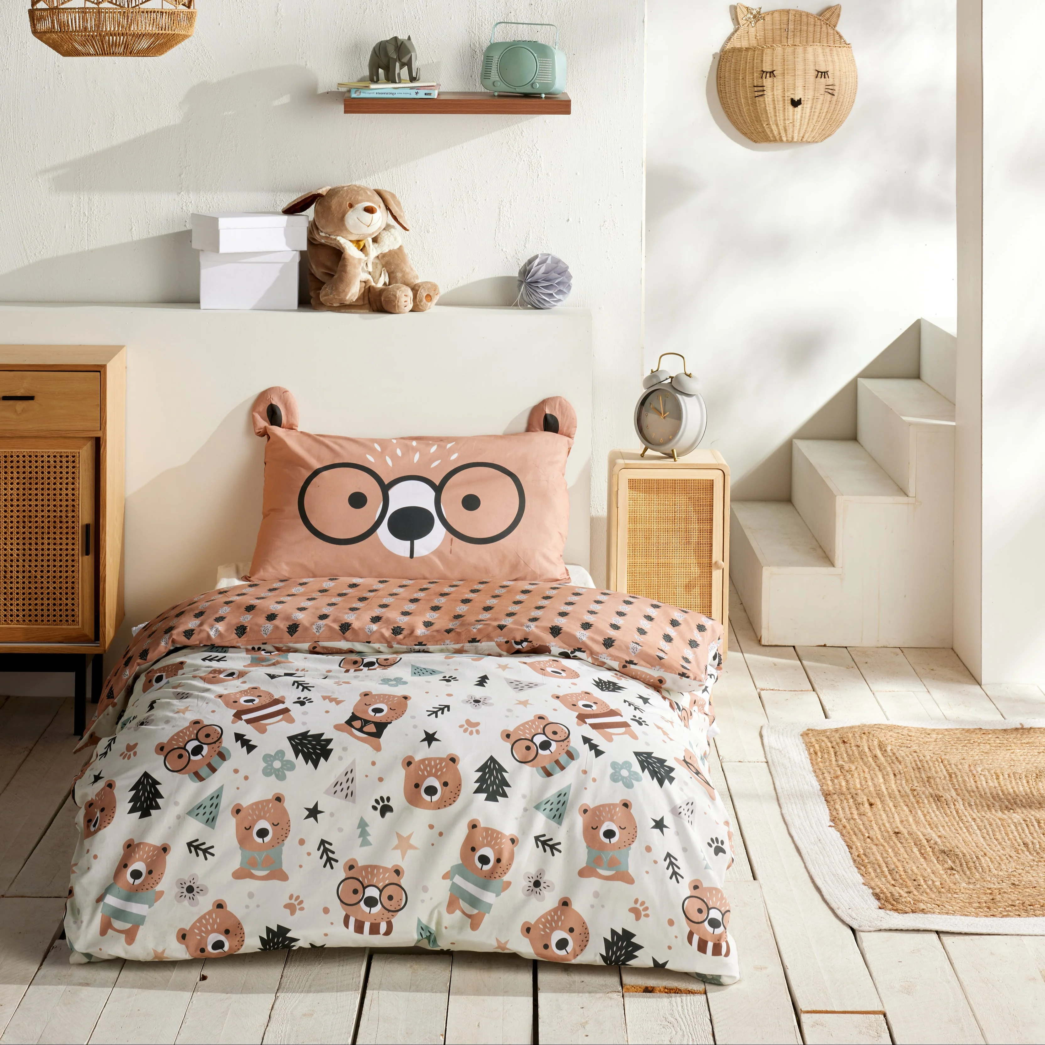 Image of Parure Copripiumino in Puro <br>Cotone Doubleface - <b>Puh