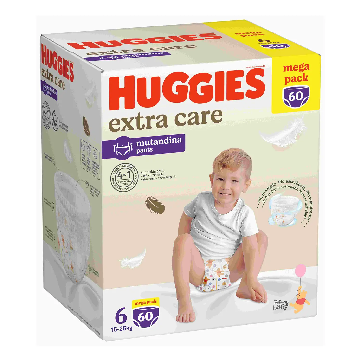 Pannolini Huggies Extra Care Mutandina Megapack - Taglia 6 - 15-25 Kg - 60 Pezzi