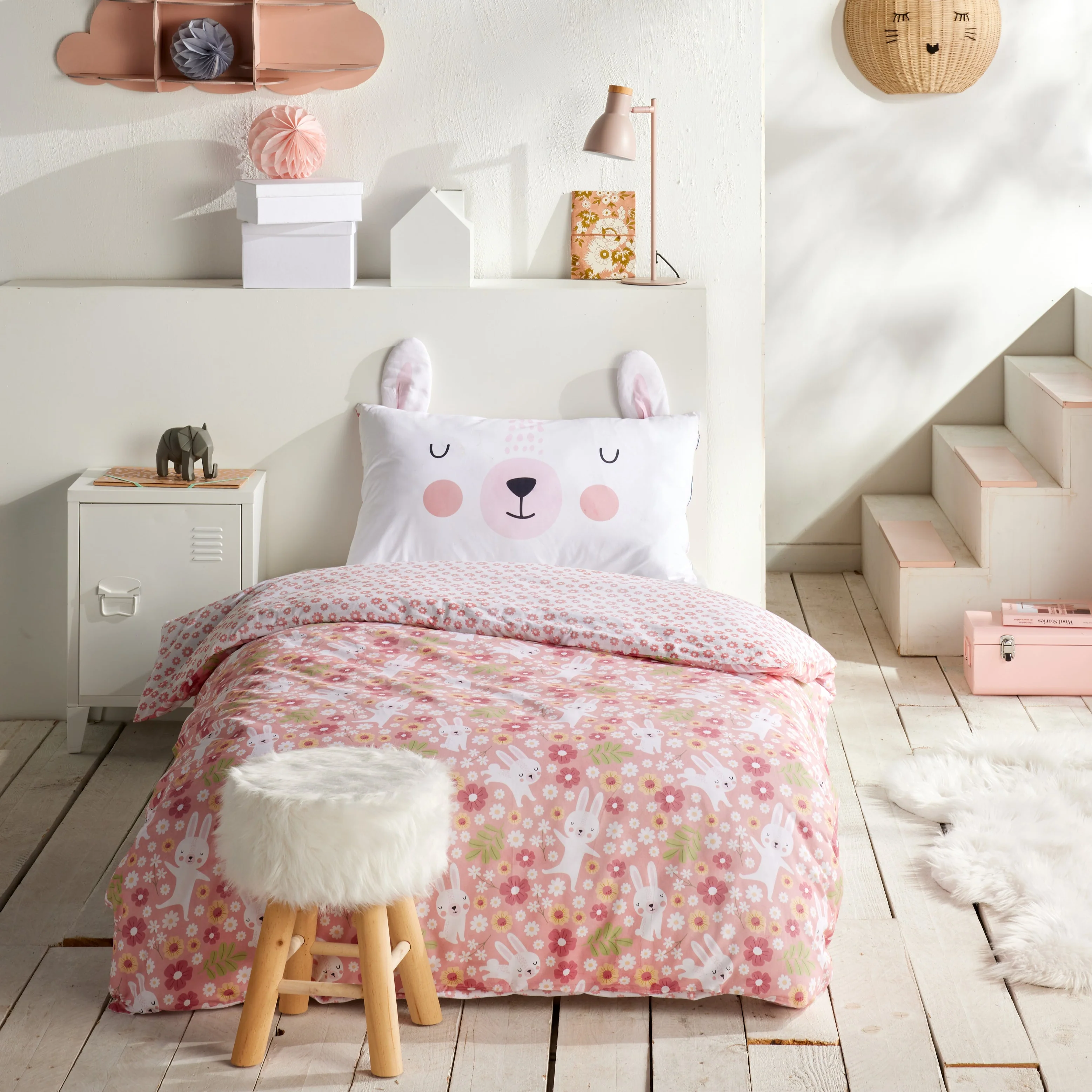 Image of Parure Copripiumino in Puro <br>Cotone Doubleface - <b>Janis