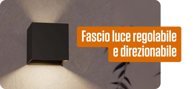 Applique con fascio luce regolabile e direzionabile