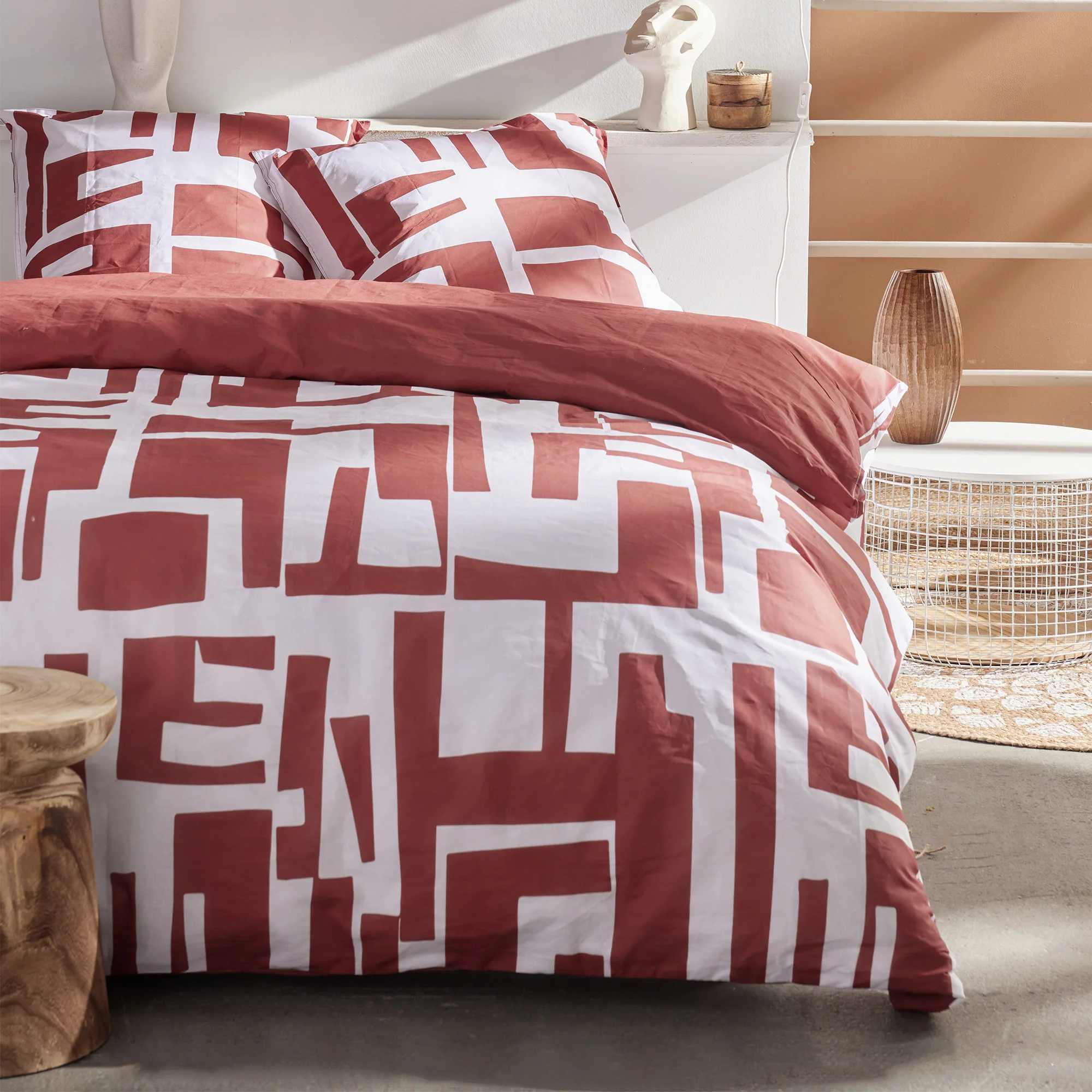 Image of Parure Copripiumino in Puro <br>Cotone Doubleface - <b>Hei