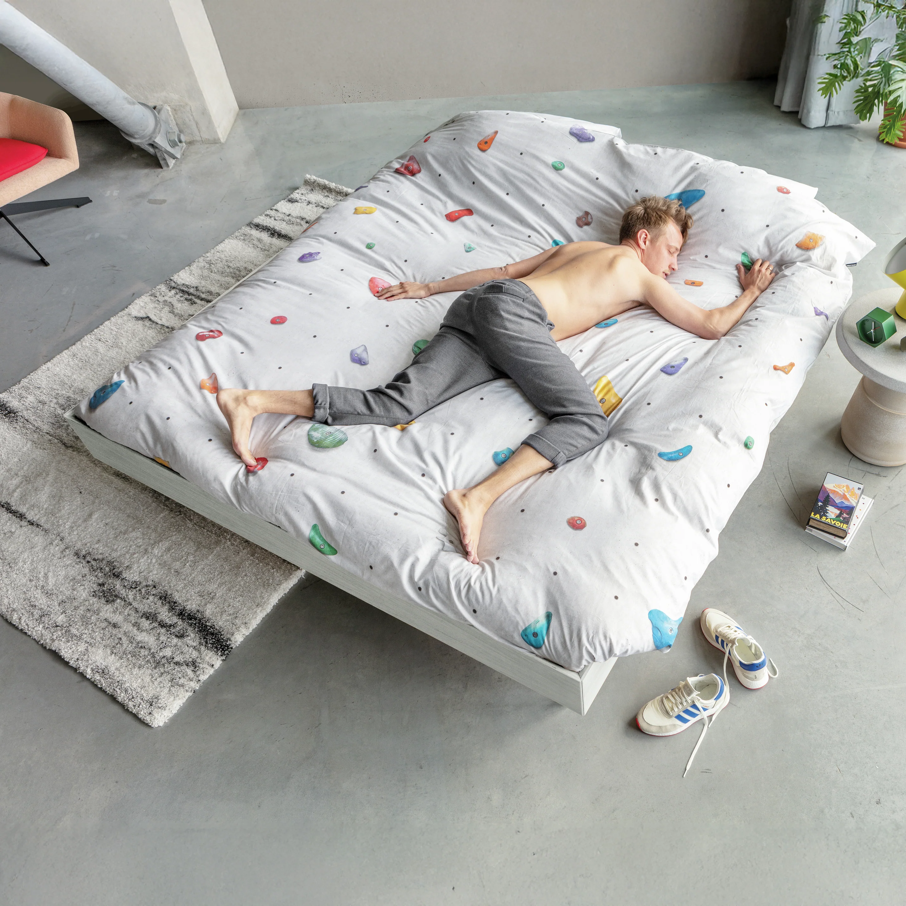 Image of Snurk Parure Copripiumino in Puro <br>Cotone - <b>Climbing Wall