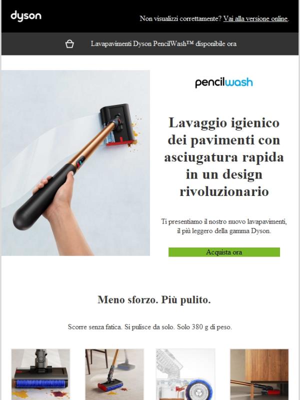 Il nuovo lavapavimenti ultraleggero di Dyson