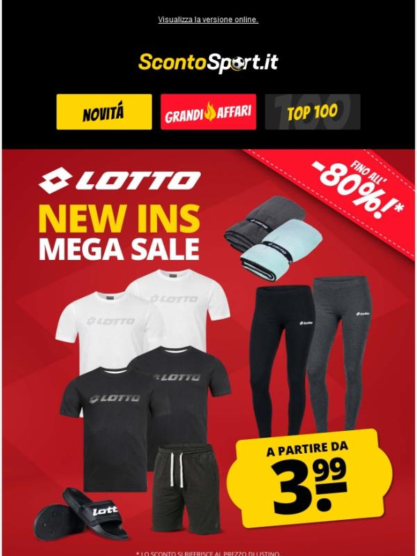 Novità Lotto Mega in saldo a partire da 3,99 € 🔥