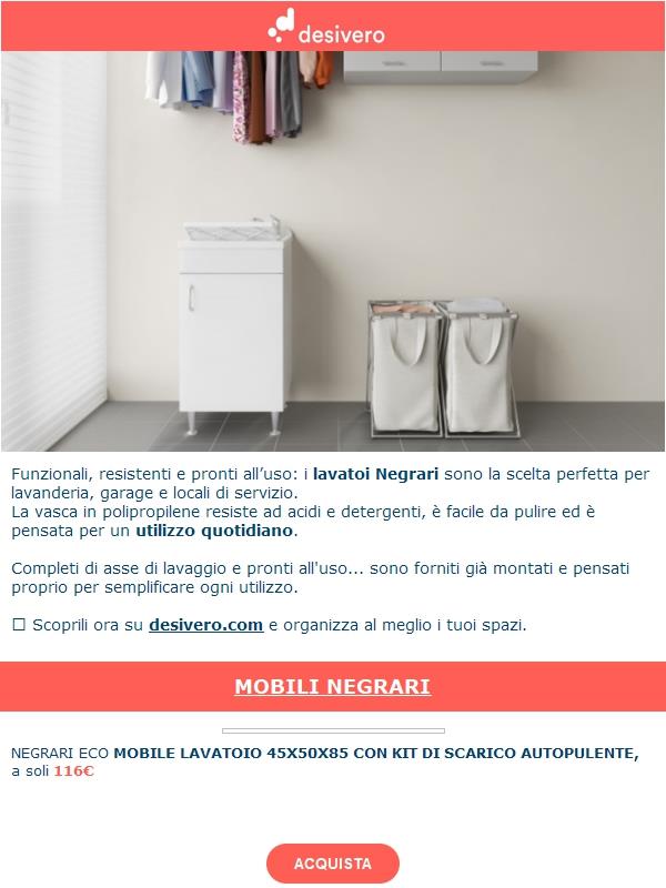 Più ordine in lavanderia e garage? Scegli i lavatoi Negrari