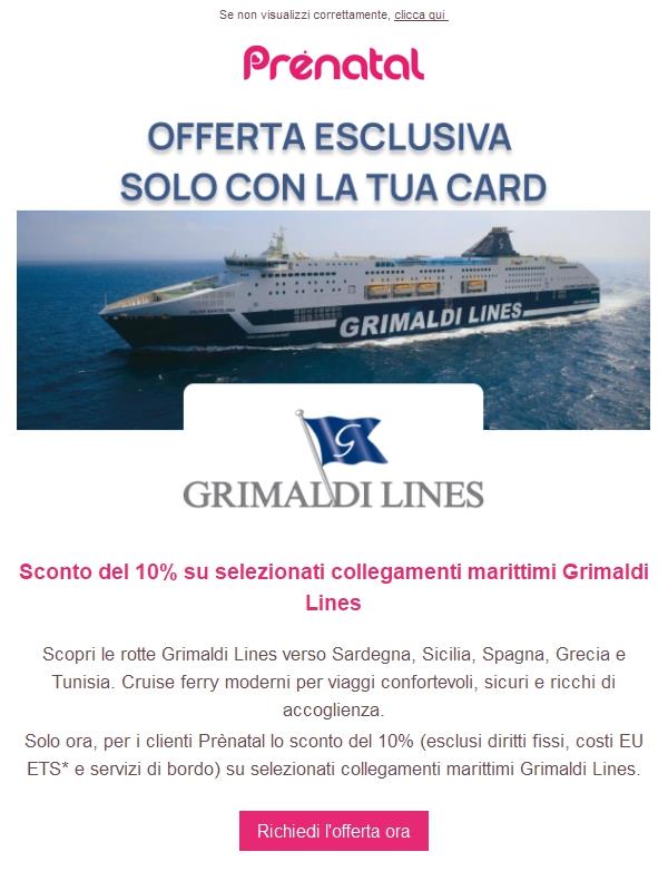 10% di sconto su Grimaldi Lines