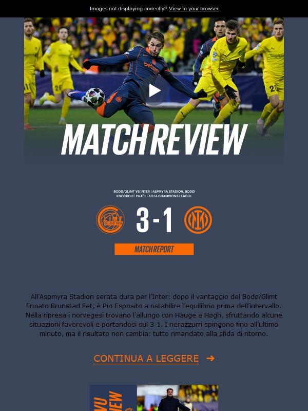 Match review, Bodø/Glimt-Inter 3-1
