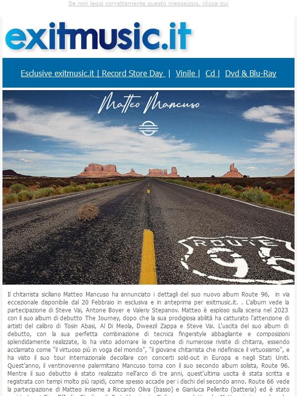 Matteo Mancuso 'Route 96 ' Cd Limited Edition In Anteprima Mondiale @exitmusic.it