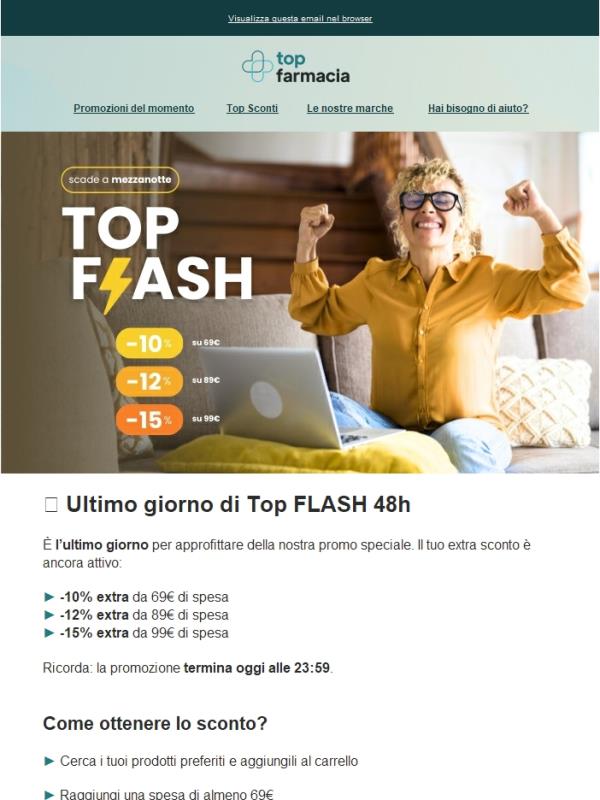 ⏳ Scade oggi: fino al -15% extra