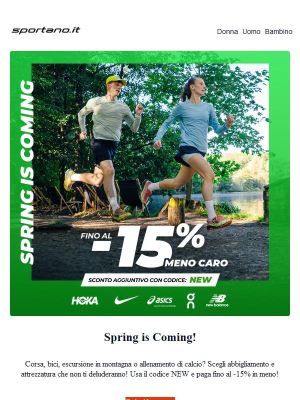 Senti la primavera! I must-have sportivi fino al -15% in meno!