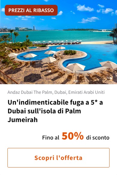 Un'indimenticabile fuga a 5* a Dubai sull'isola di Palm Jumeirah