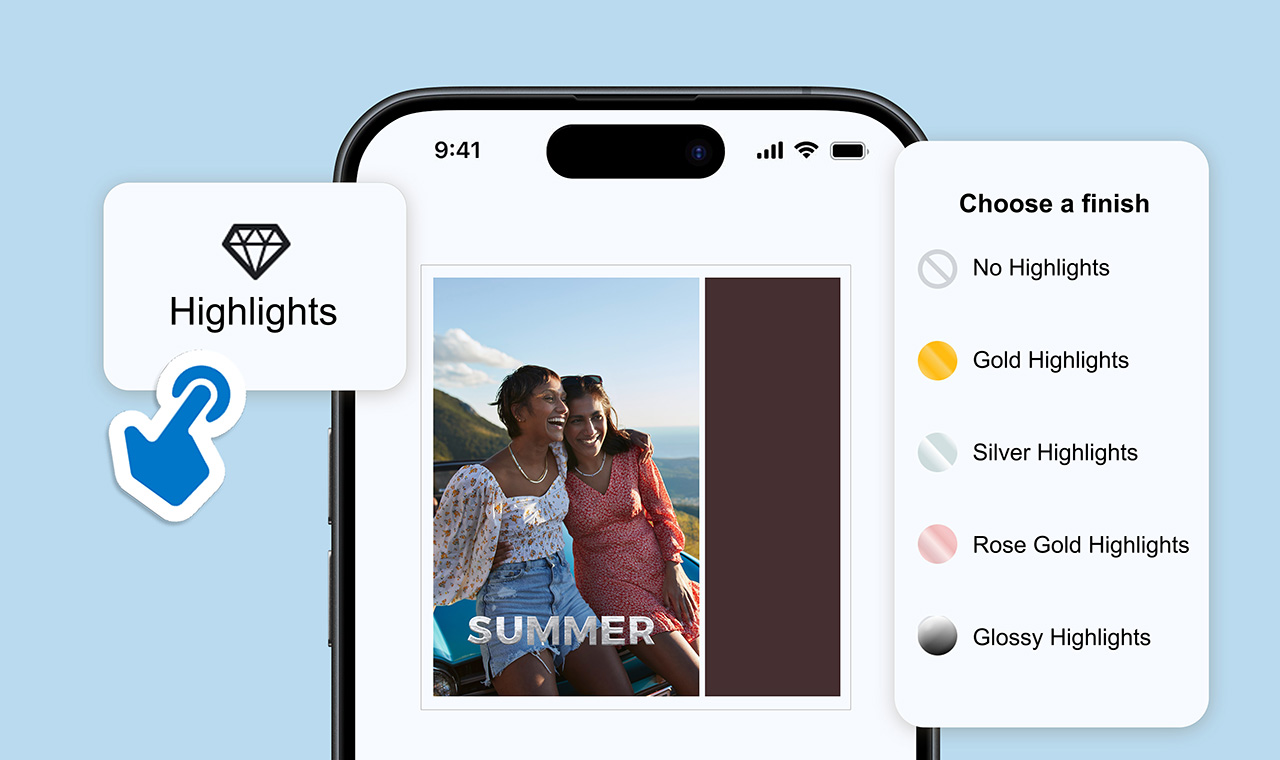 Cellulare con App Pixum e personalizzazione copertina