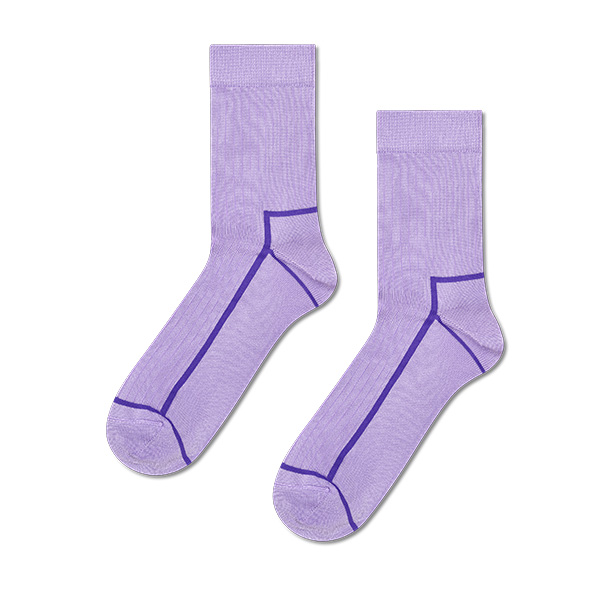 Contrast Stripe Short Crew Sock