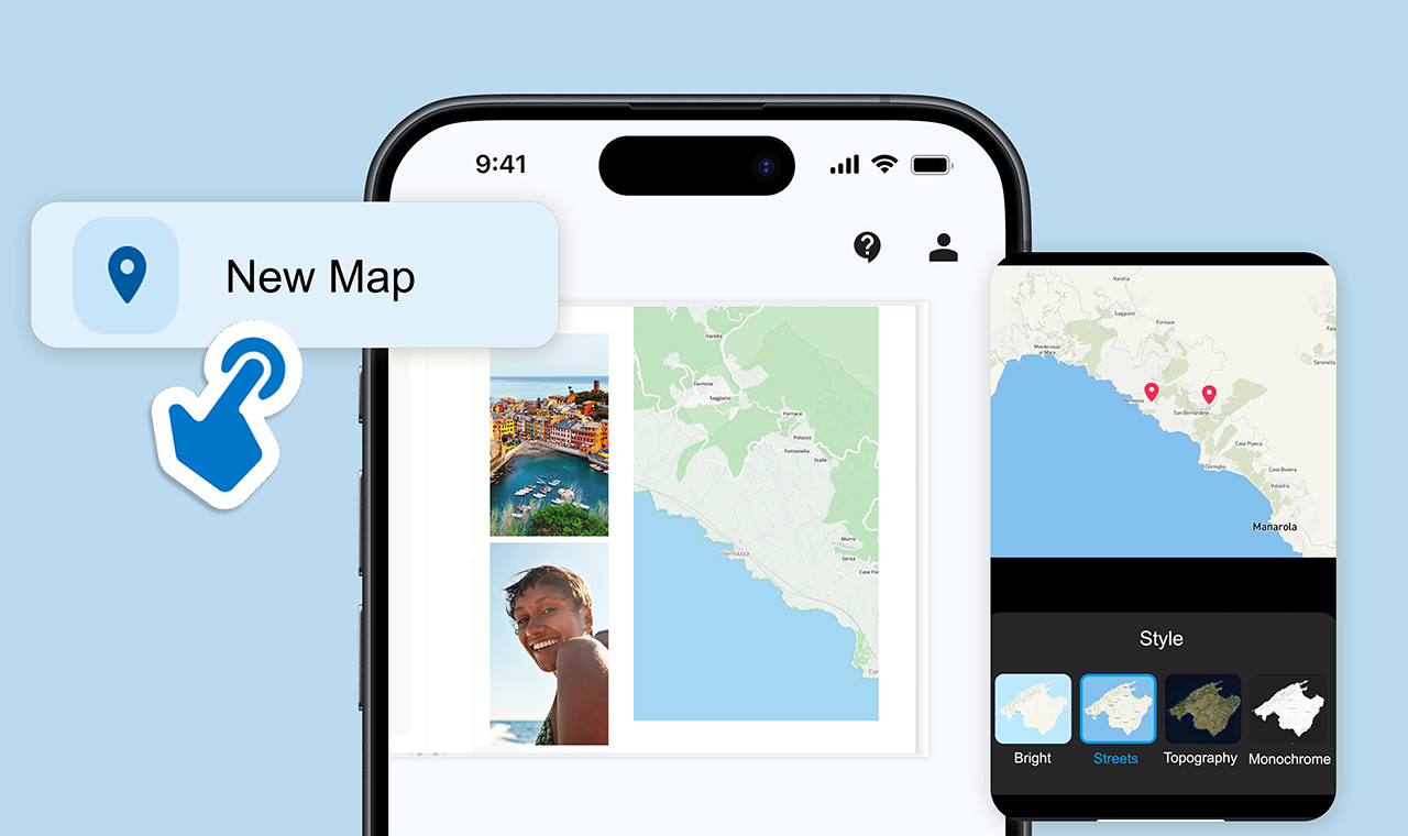 Cellulare con App Pixum e Mappe