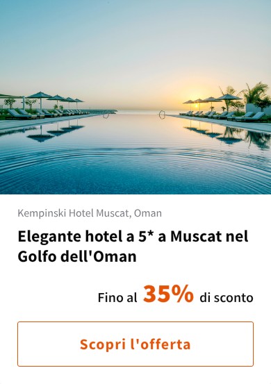 Elegante hotel a 5* a Muscat nel Golfo dell'Oman