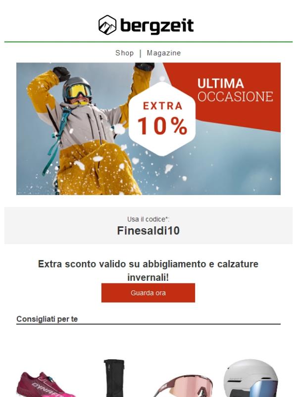 Extra sconto 10% Saldi invernali!